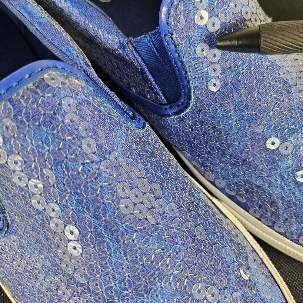 Coach "KIVY" Blue Sequins Slip On Sneakers Size 8M Luxury Sneakers. - Picture 13 of 13